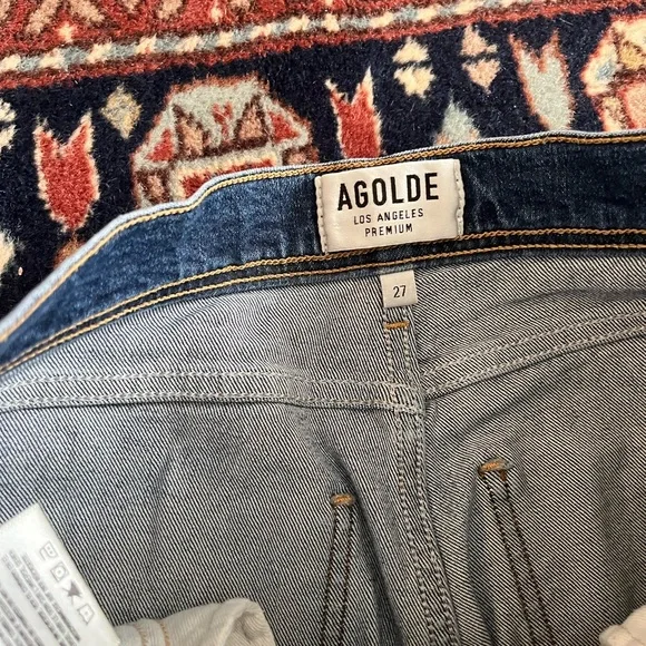 AGOLDE Nico High Rise Stretch slim blue denim jeans 27 - Picture 5 of 9